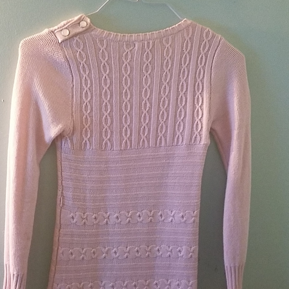 Light pink mini sweater dress